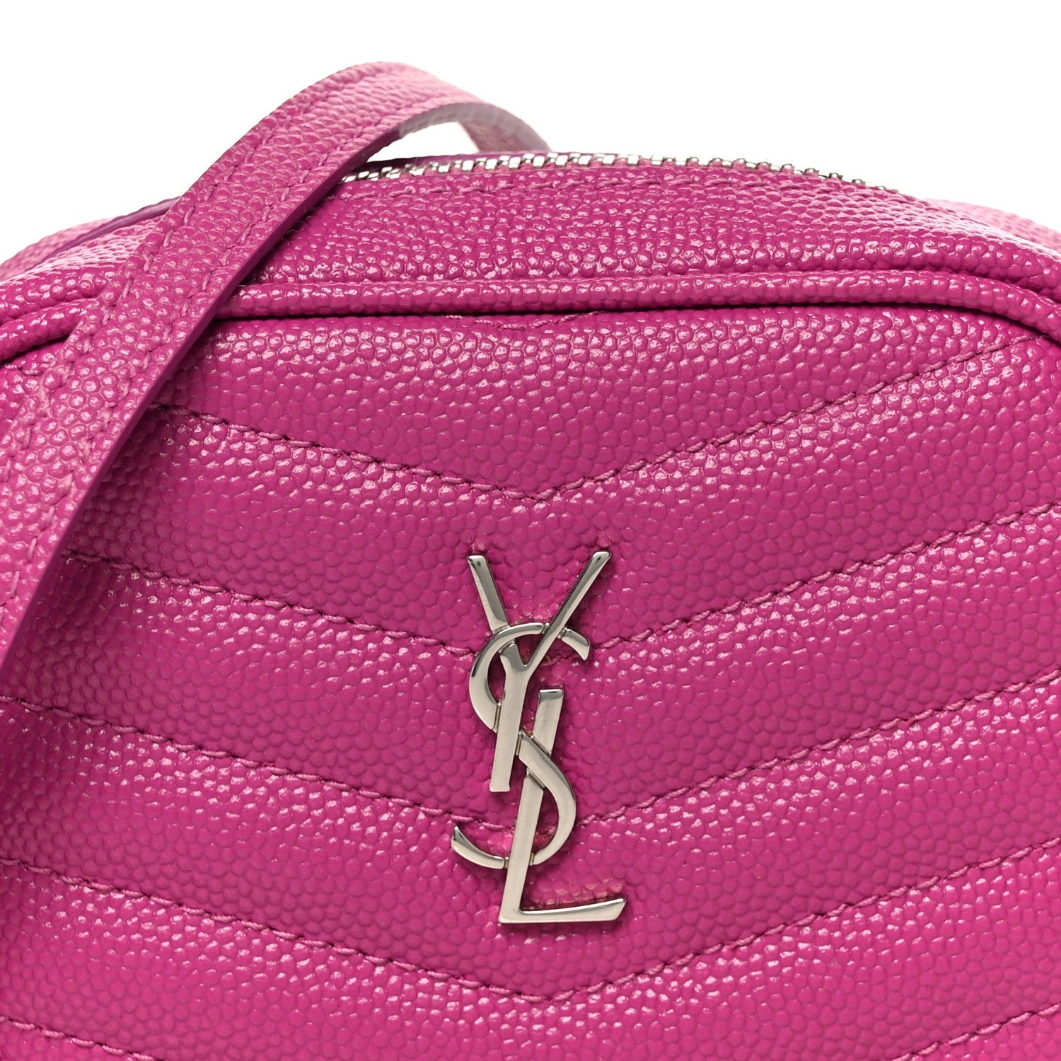 Grain De Poudre Matelasse Monogram Baby Lou Camera Bag Electric Fuxia