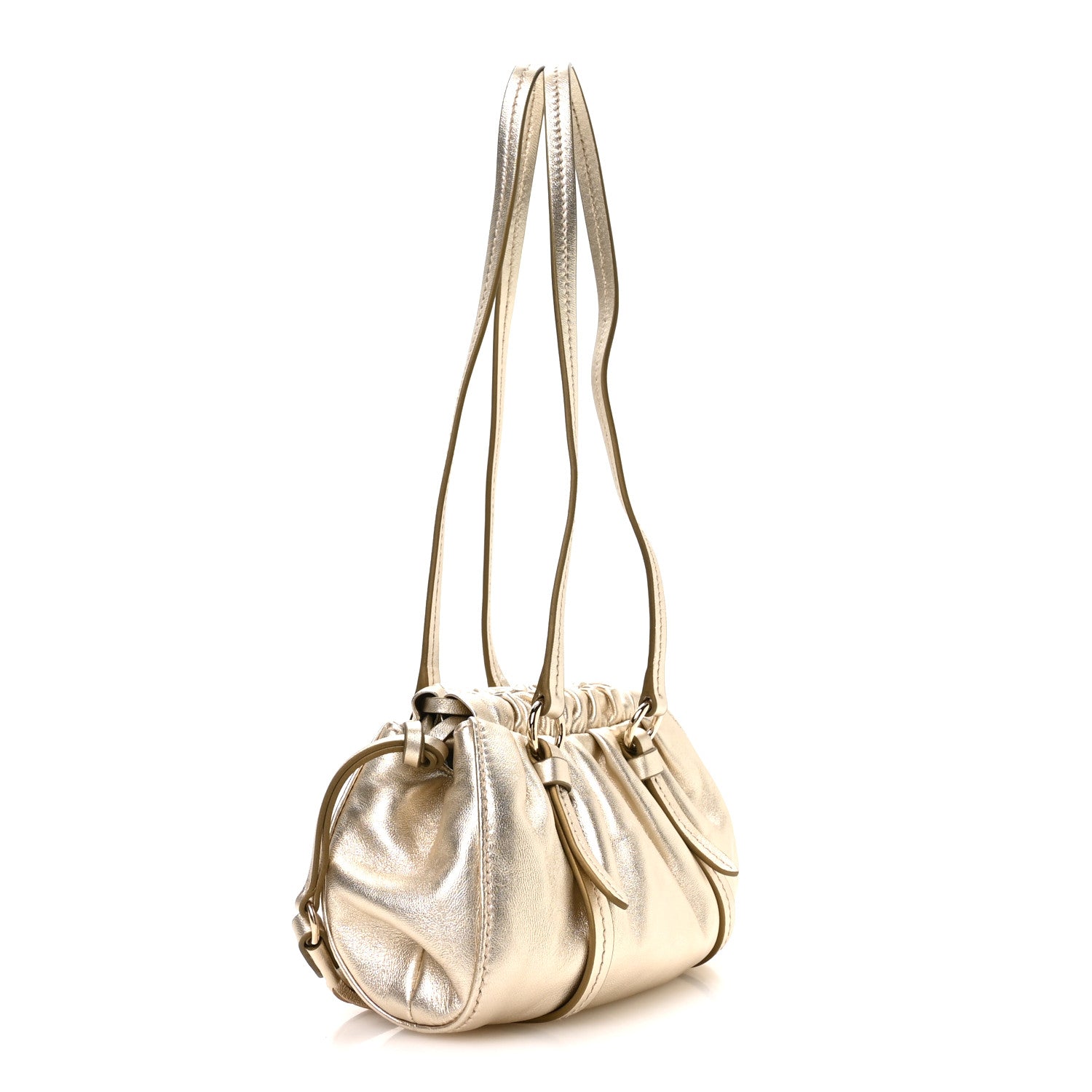 Metallic Nappa Mini Joie Shoulder Bag Pirite