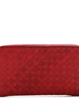 Nappa Intrecciato Zip Around Wallet Red
