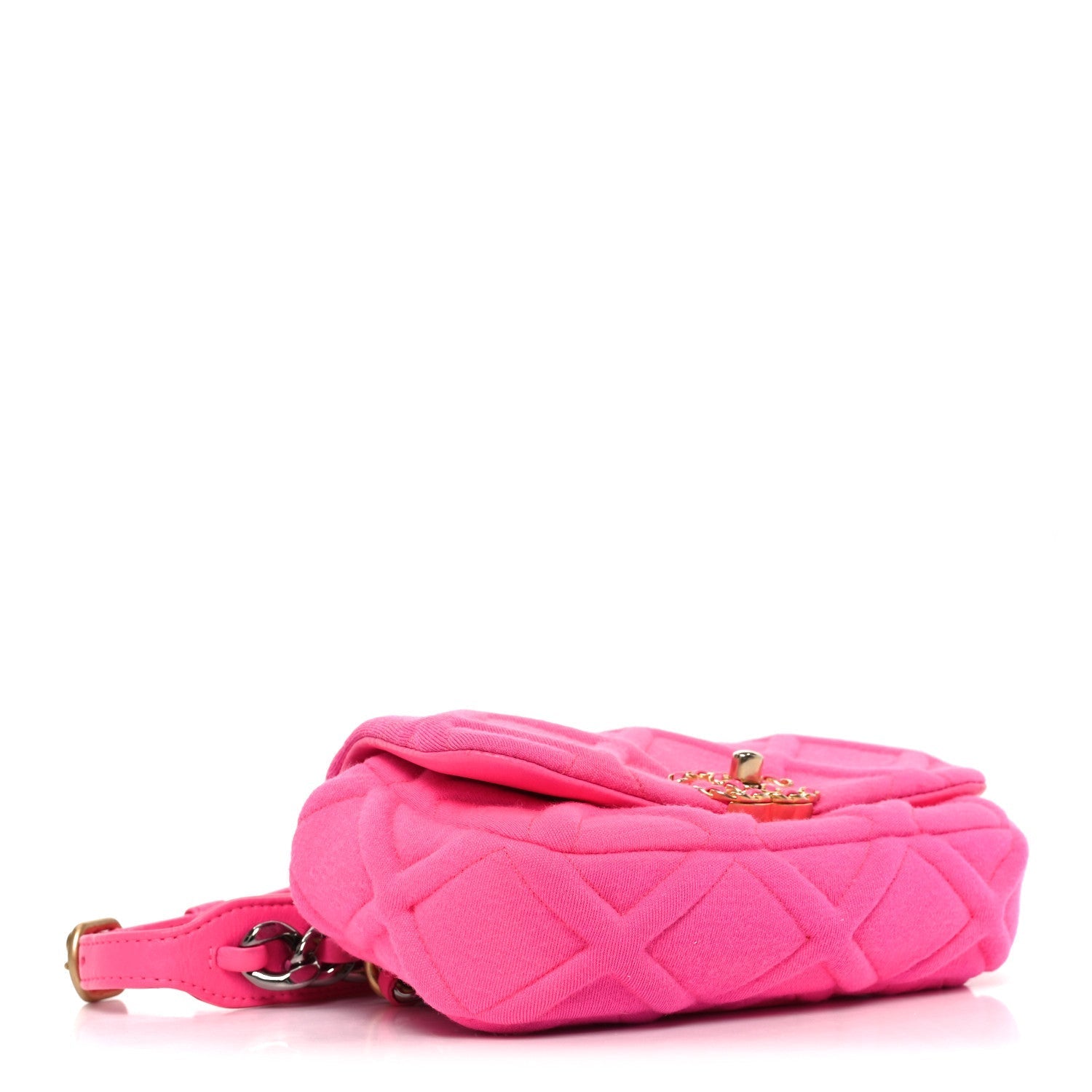 Jersey Quilted CHNL 19 Waist Bag Pink