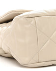 Goatskin Quilted Maxi CHNL 19 Flap Beige
