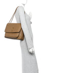 Grained Lambskin Monogram Large Niki Chain Satchel Dark Cork