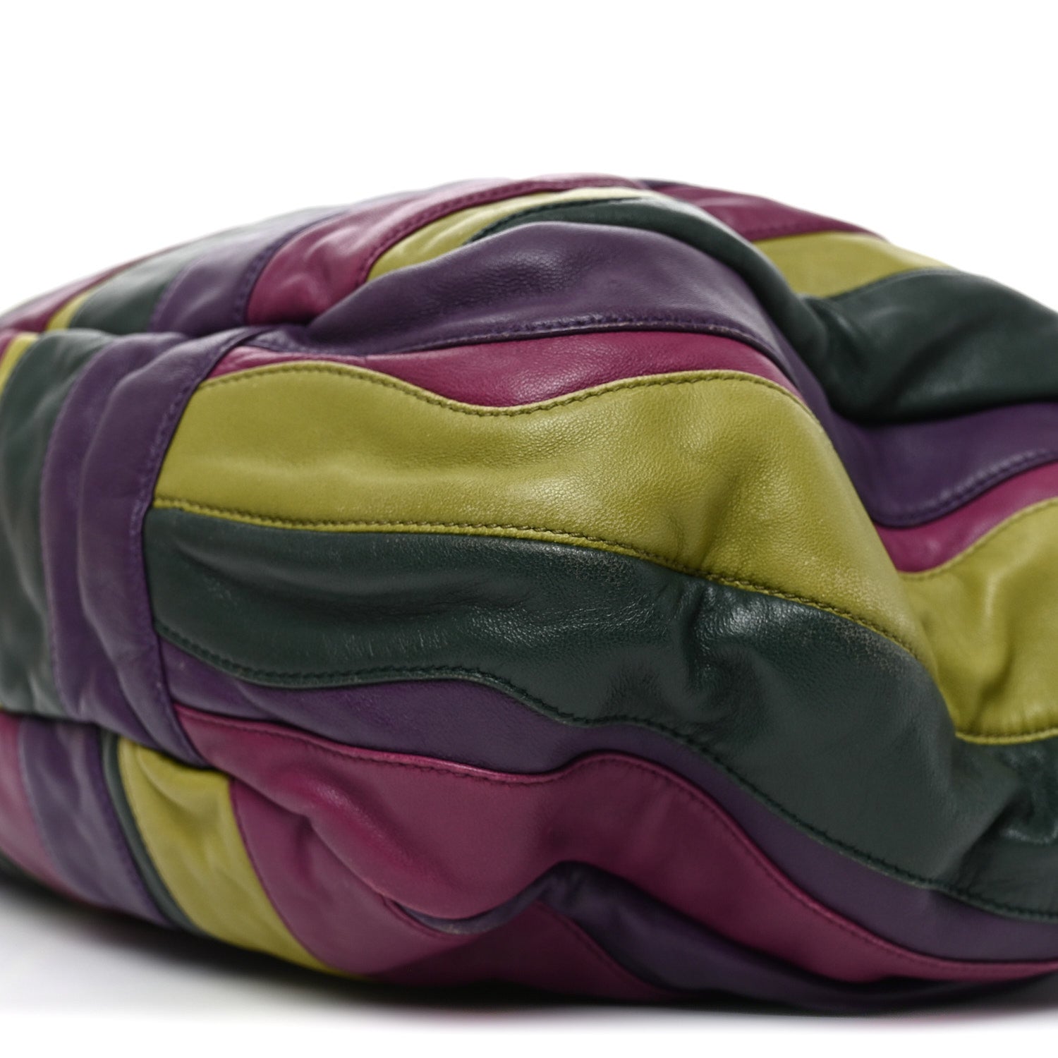 Nappa Trembled Blossoms Stripes Shoulder Bag Viola Alloro