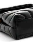 Calfskin Y Quilted Monogram Toy Loulou Crossbody Bag Black