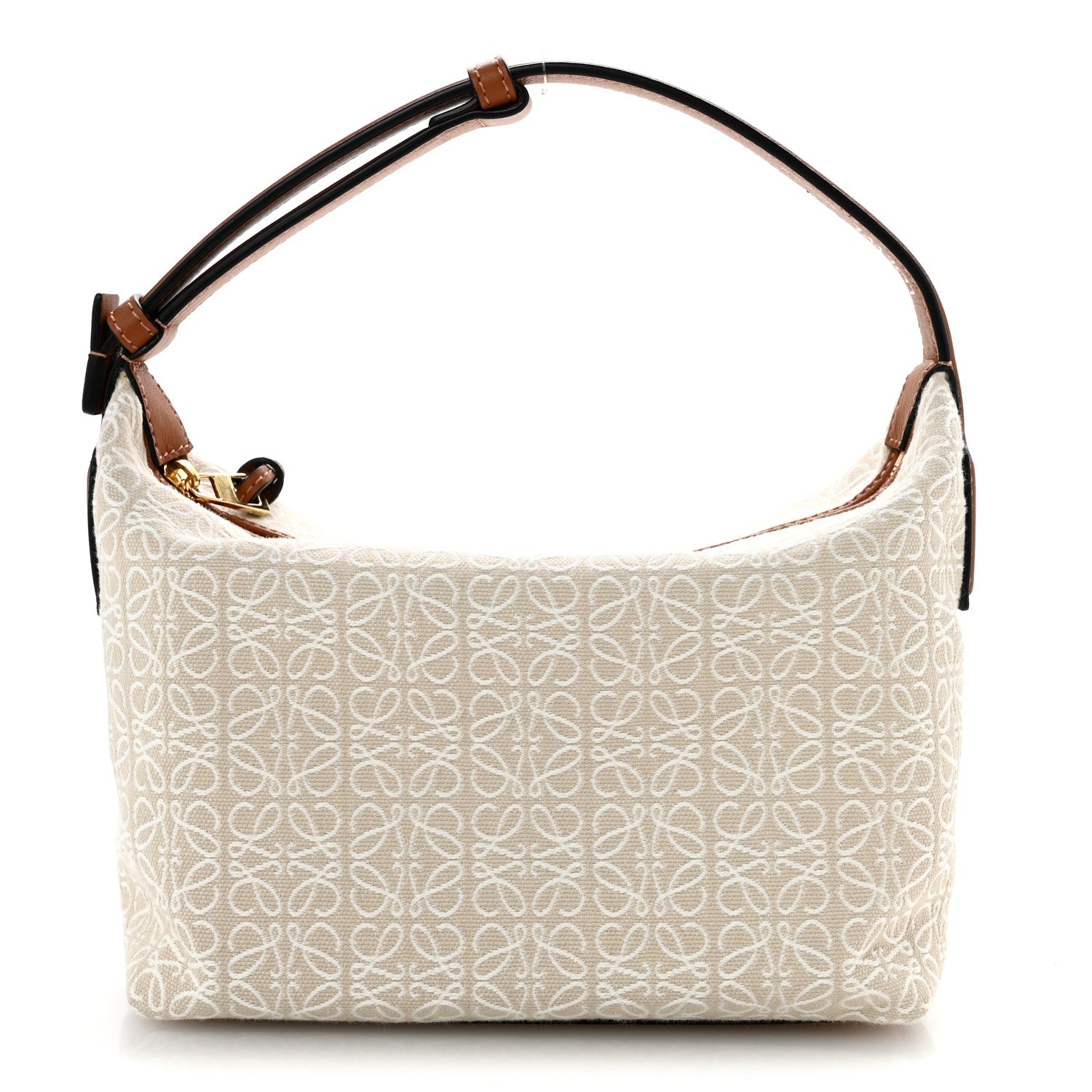 Jacquard Anagram Calfskin Small Cubi Bag Ecru Tan