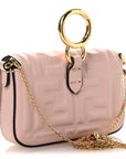 Nappa Matisse FF Embossed Nano Maxi Buckle Baguette Charm Rosa Quarzo