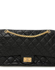 Aged Calfskin Quilted 2.55 Reissue 227 Flap Black