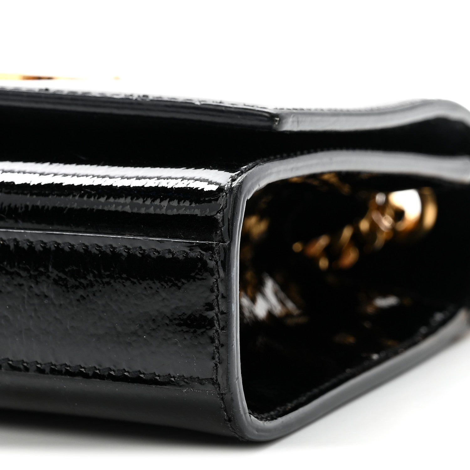 Patent Small Monogram Kate Satchel Black
