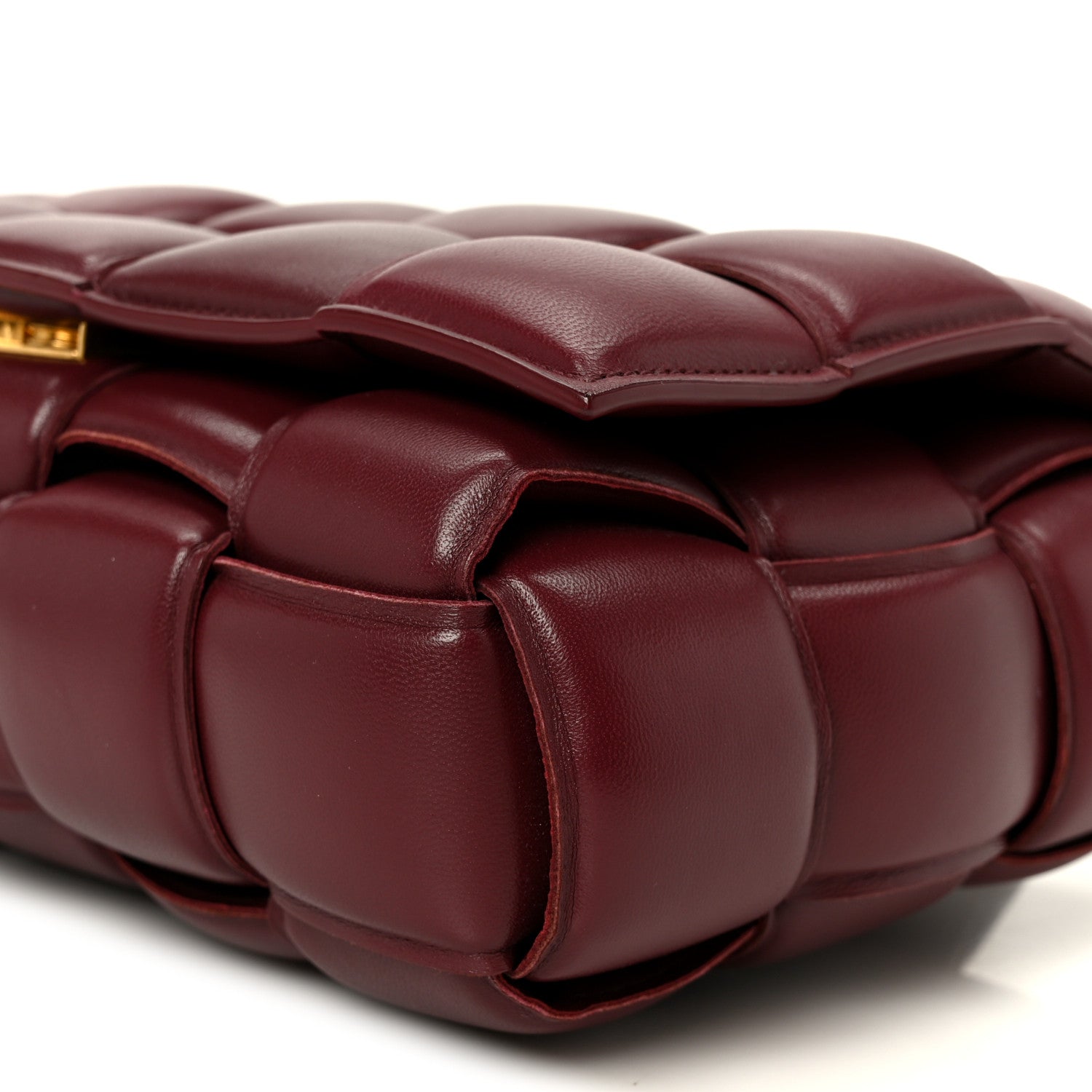 Nappa Maxi Intreccio Padded Cassette Crossbody Bag Barolo