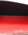 Saffiano Bi-Color Wallet On Chain Black Fuoco