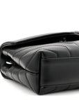 Calfskin Y Quilted Monogram Toy Loulou Crossbody Bag Black