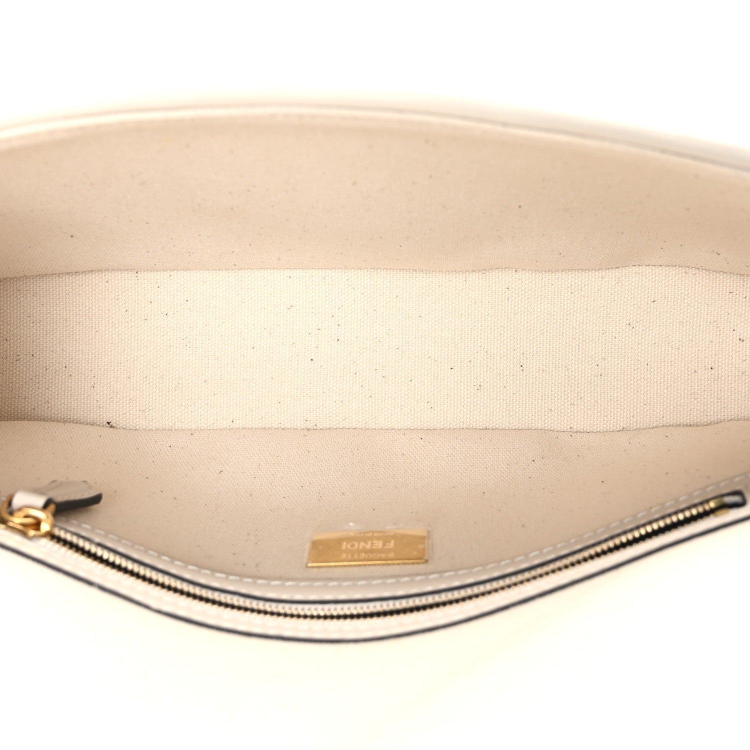 Canvas Vitello Seta FF Multicolor Embroidered Baguette Grezzo Multicolor Latte