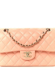 Lambskin Quilted Small Double Flap Light Orange