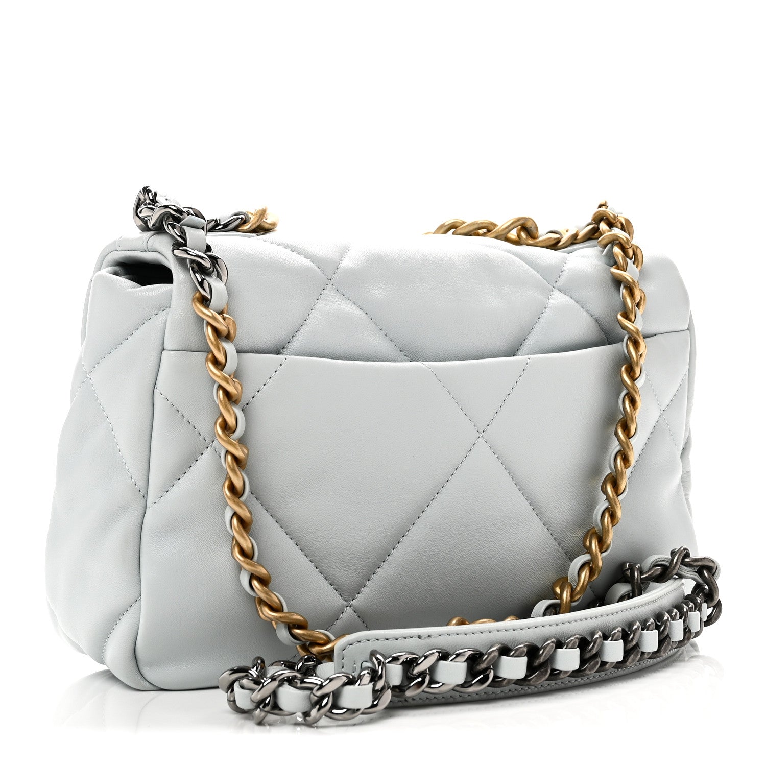 Lambskin Quilted Medium CHNL 19 Flap Light Blue