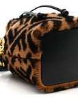 Shearling Vitello Dolce F is FNDI Macro FF 1974 Mini Mon Tresor Bucket Bag Tobacco Black