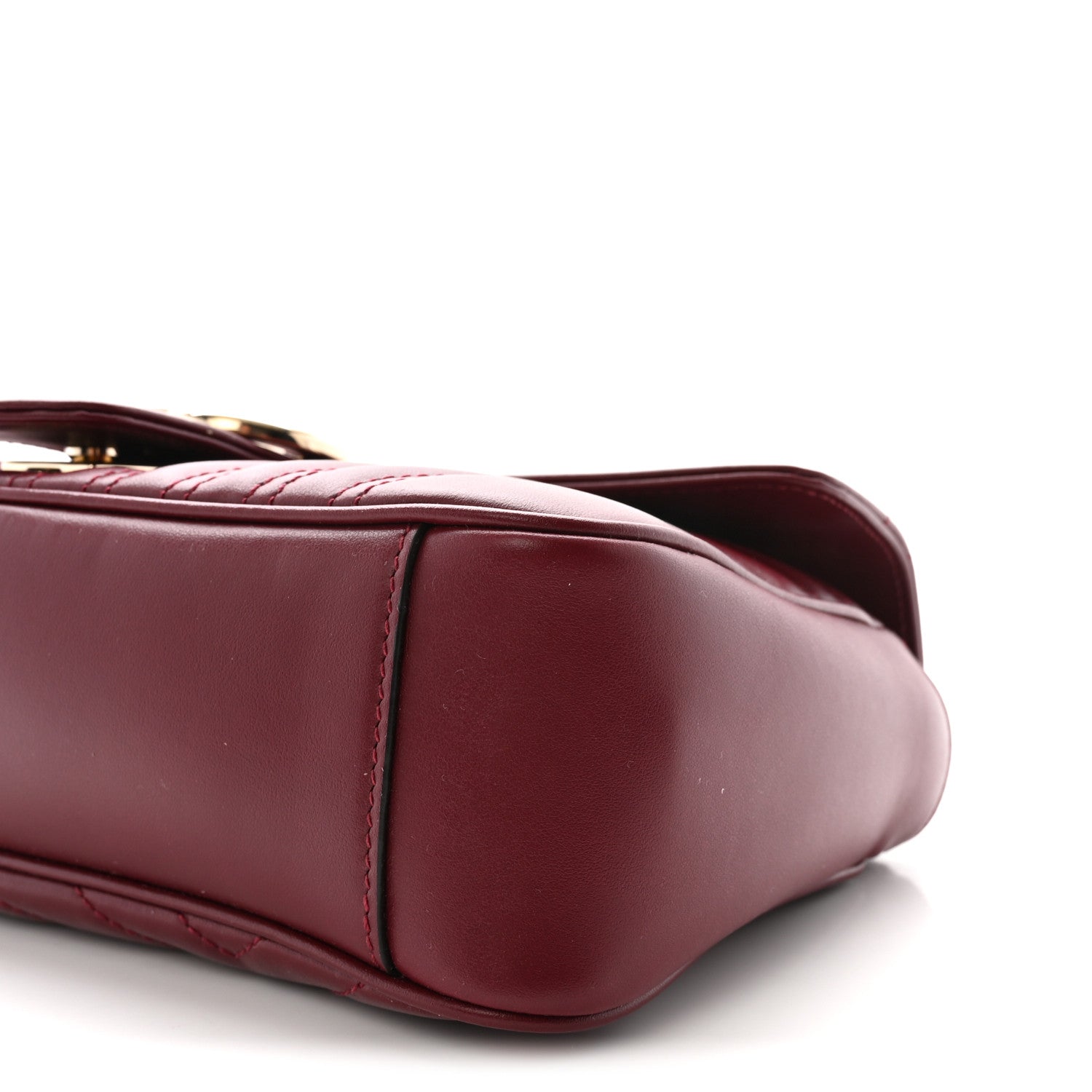 Calfskin Matelasse Small GG Marmont Shoulder Bag Rosso Ancora Red