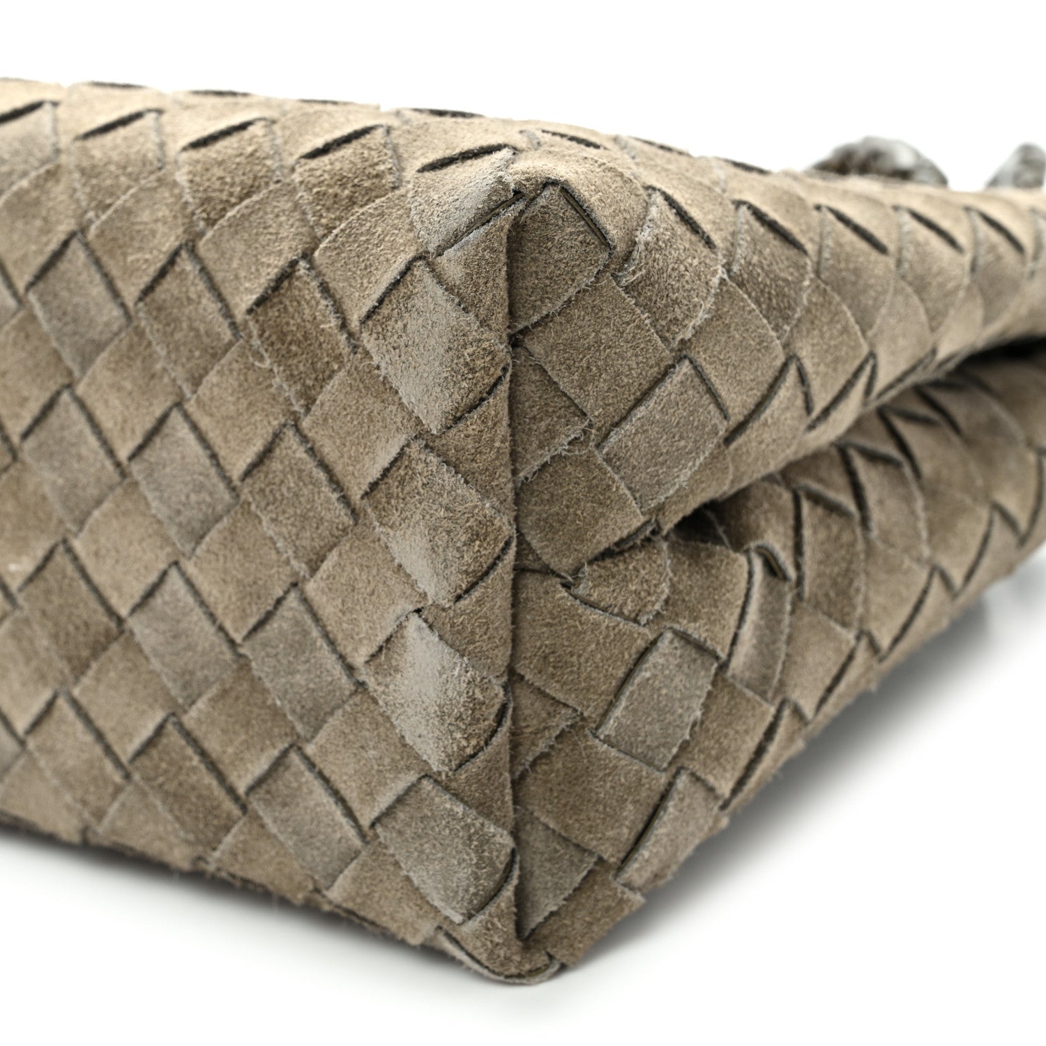 Suede Intrecciato Small Andiamo Shoulder Bag Cypress
