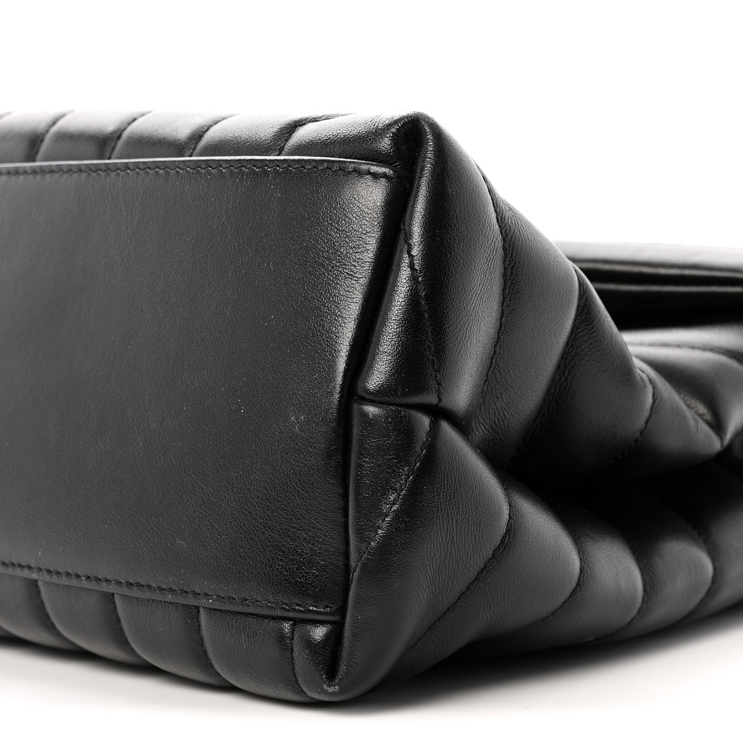 Calfskin Y Quilted Monogram Medium Loulou Chain Satchel Black