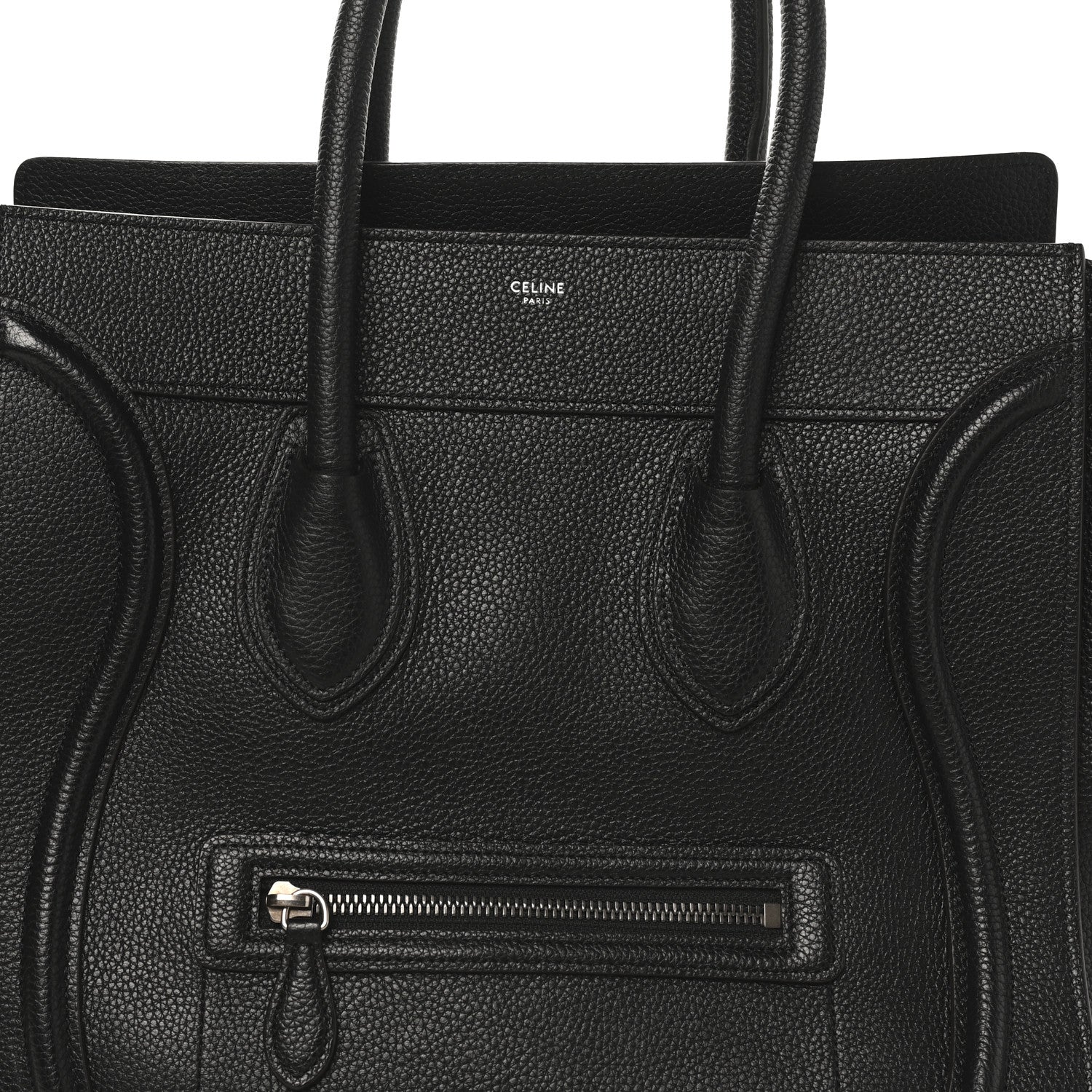 Drummed Calfskin Mini Luggage Black