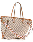 Damier Azur Braided Neverfull MM Orange