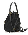 Saffiano Tessuto Nylon Mini Bucket Crossbody Bag Black