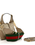 GG Supreme Monogram Textured Dollar Calfskin Mini Jackie 1961 Hobo Beige Mystic White Oatmeal