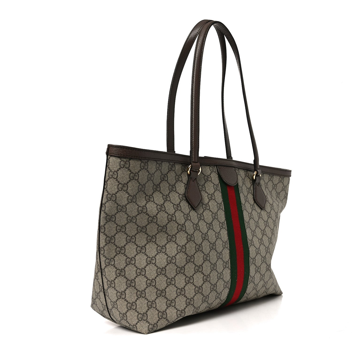GG Supreme Monogram Medium Ophidia Shopping Tote Brown