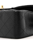 Caviar Quilted Small Double Flap Black