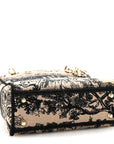 Canvas Toile De Jouy Embroidered Mini Lady D-Lite Beige Mullticolor