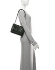 Crinkled Calfskin Matelasse Monogram Baby Niki Chain Satchel Dark Green