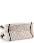 Shearling Cannage Small Book Tote Ecru Blue