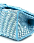 Strass Suede Hourglass Top Handle Bag XS Light Blue