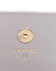 Caviar Quilted Mini Business Affinity Flap Grey
