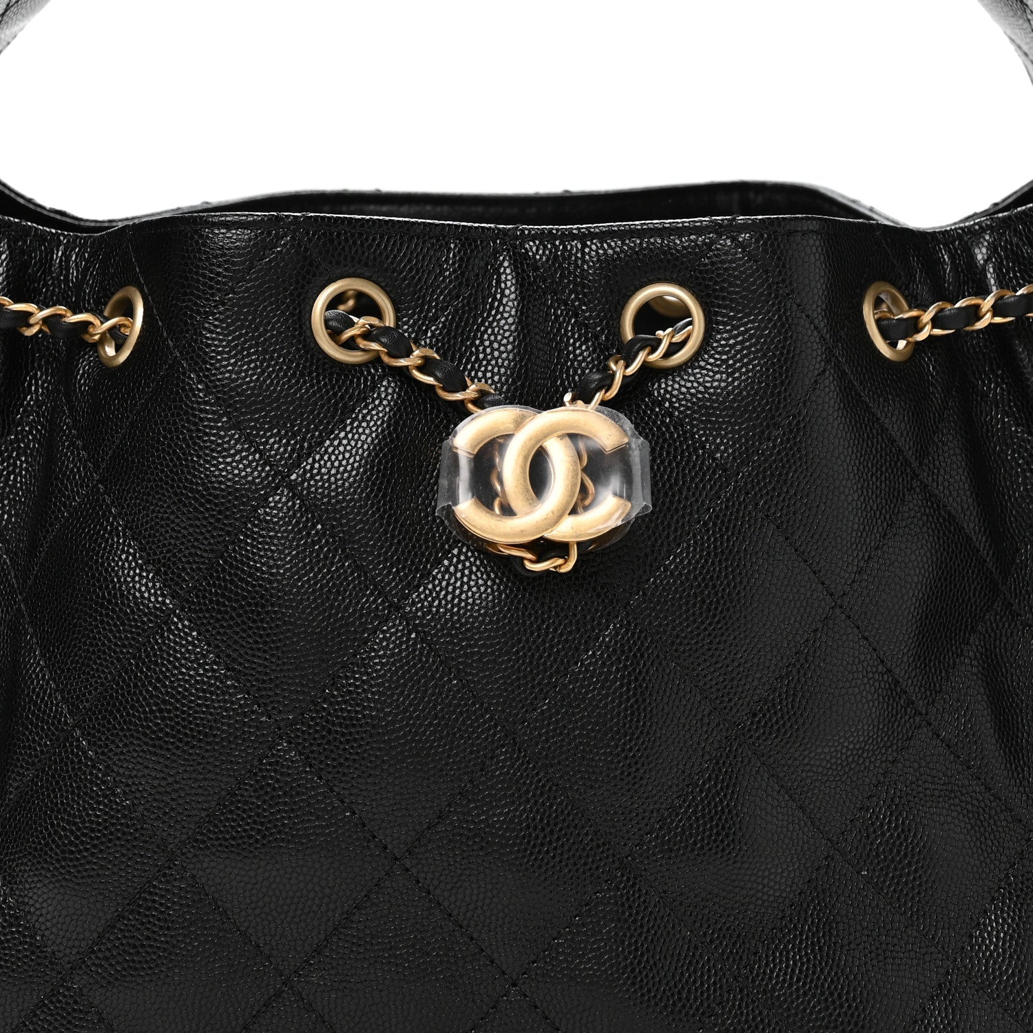 Caviar Quilted Small CHNL 25 Handbag Black