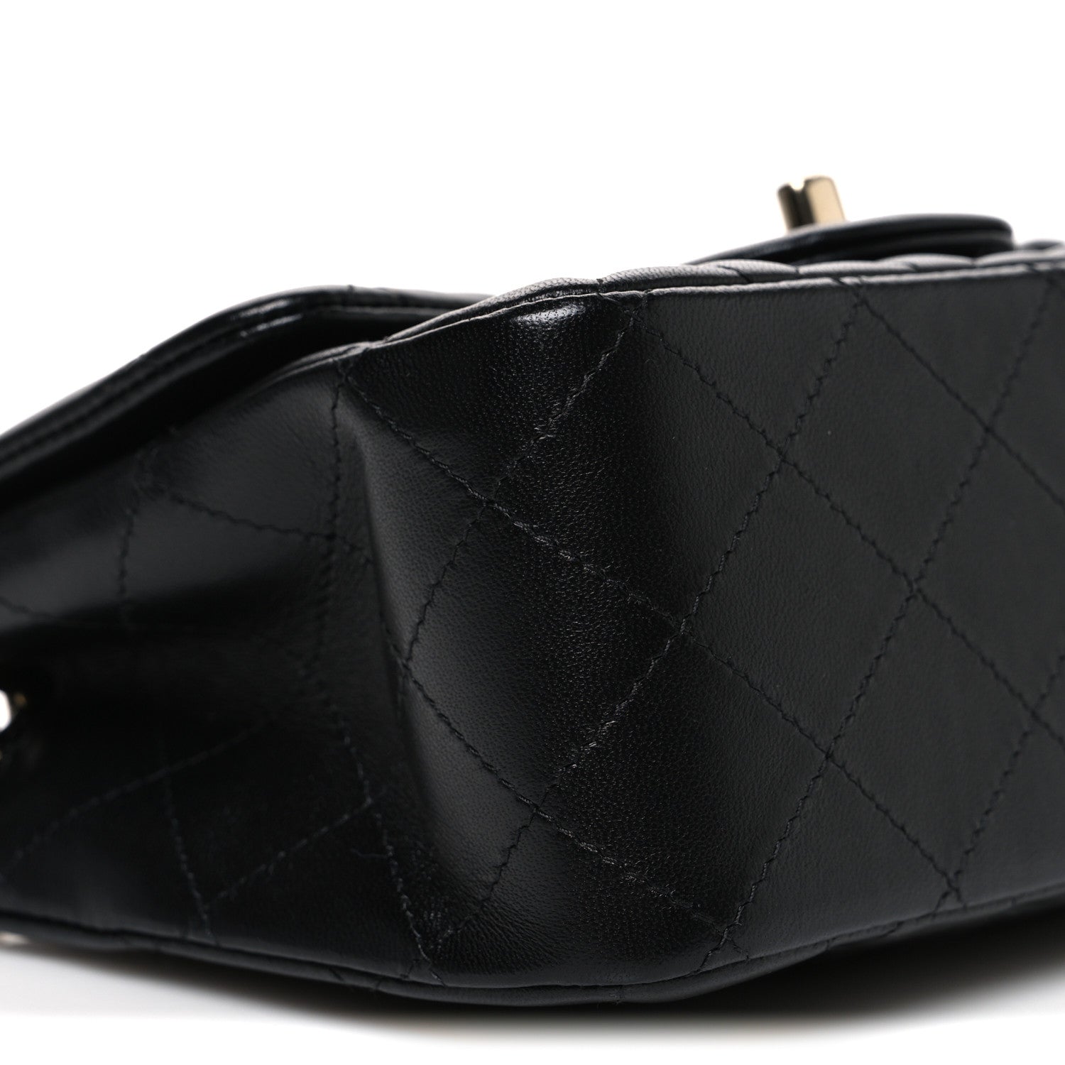 Lambskin Quilted Mini Square Flap Black