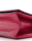 Metallic Lizard Small D1ORama Flap Bag Fuchsia