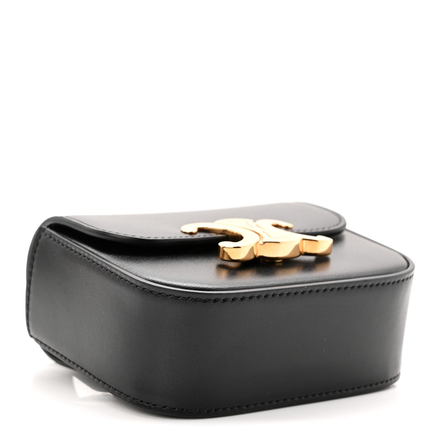 Shiny Calfskin Mini Claude Belt Bag 75 30 Black