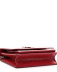 Calfskin Crocodile Embossed Monogram Sunset Chain Wallet Rouge Eros