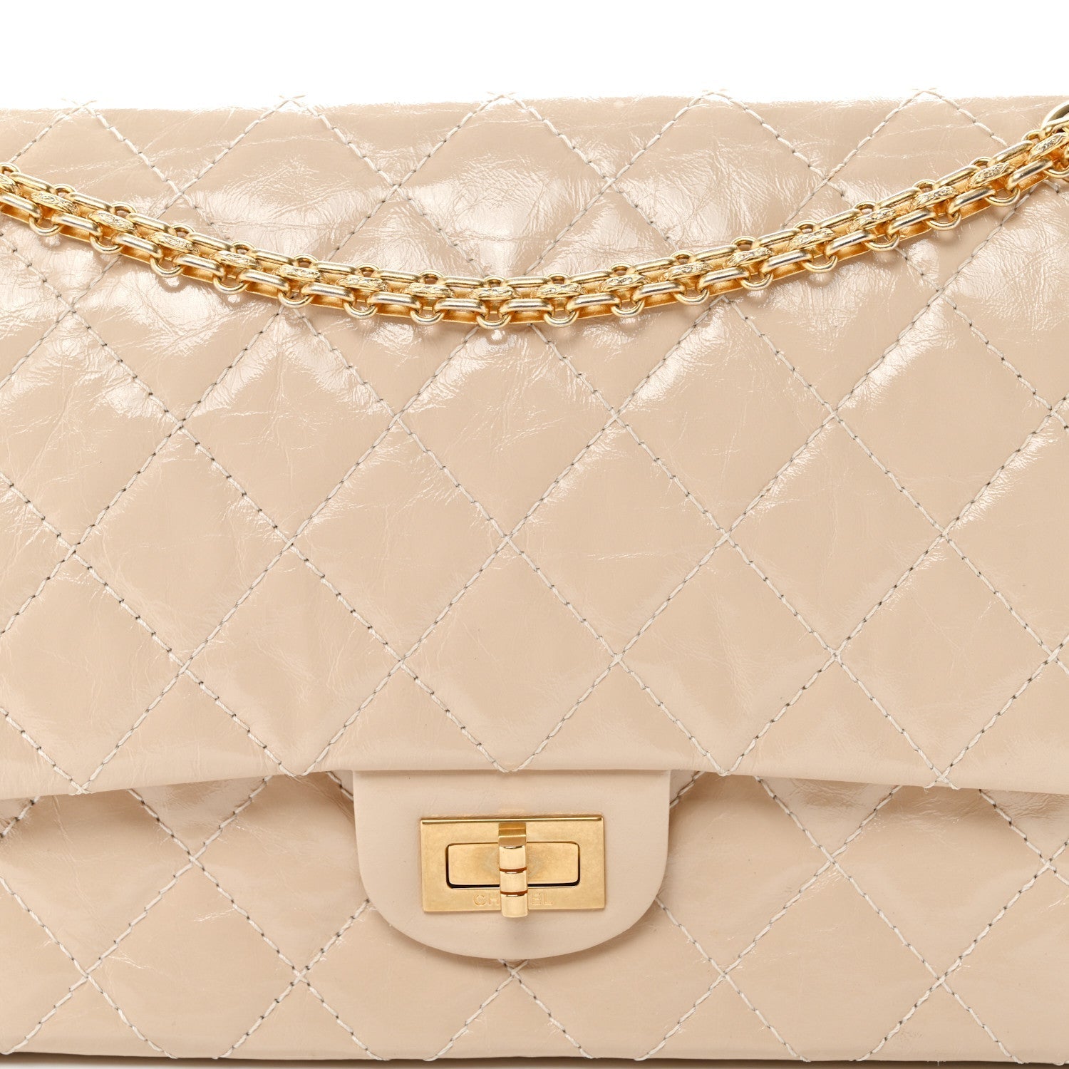 Glazed Calfskin Quilted 2.55 Reissue 226 Flap Light Beige