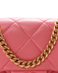 Lambskin Enamel Quilted Pending CC Mini Square Flap Pink