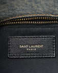Denim Quilted Small Loulou Puffer Monogram Chain Satchel Blue Cinnamon