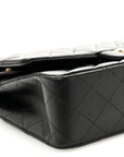 Lambskin Quilted Medium Double Flap Black
