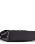 Caviar Quilted Small Double Flap Dark Purple