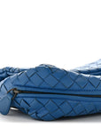 Nappa Intrecciato Small Chain Crossbody Blue