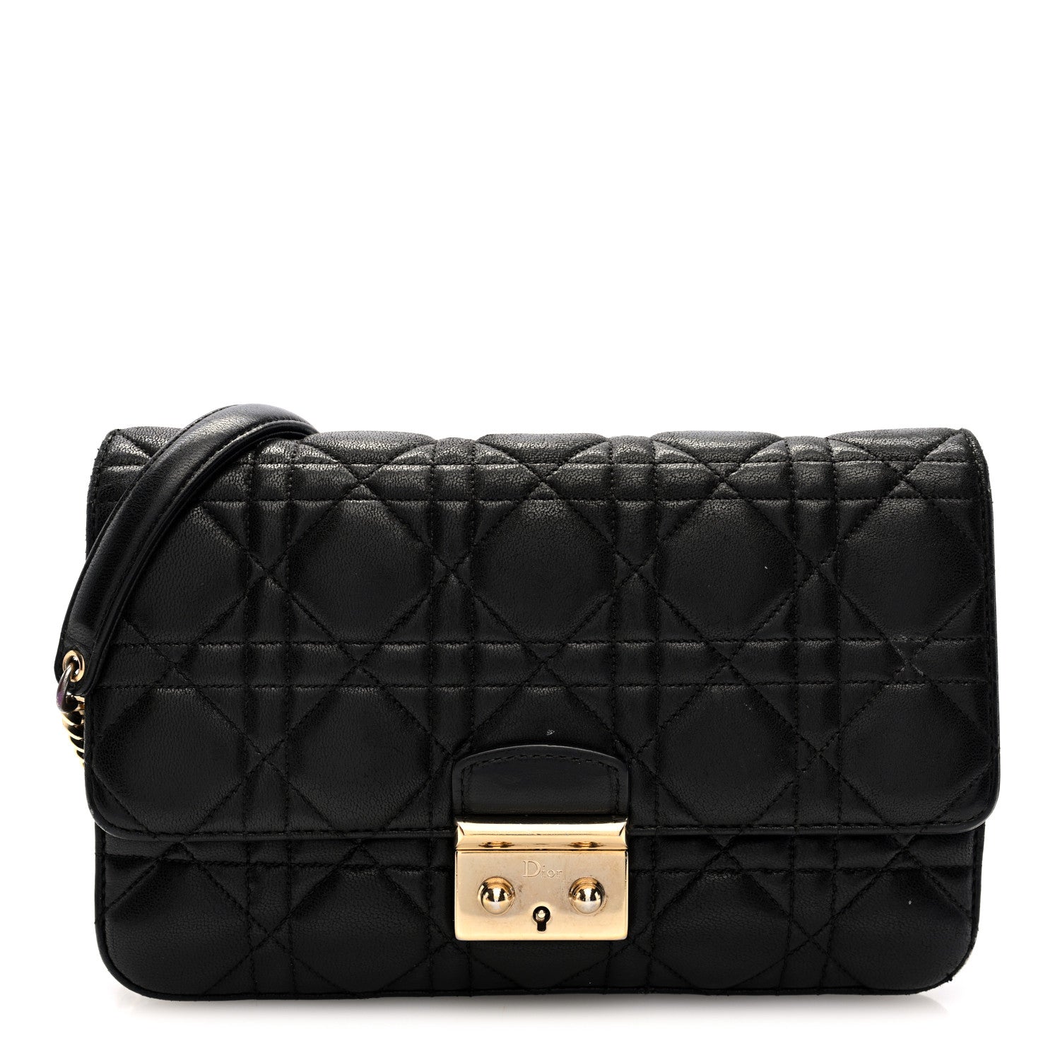 Lambskin Cannage Medium Miss D1OR Flap Black