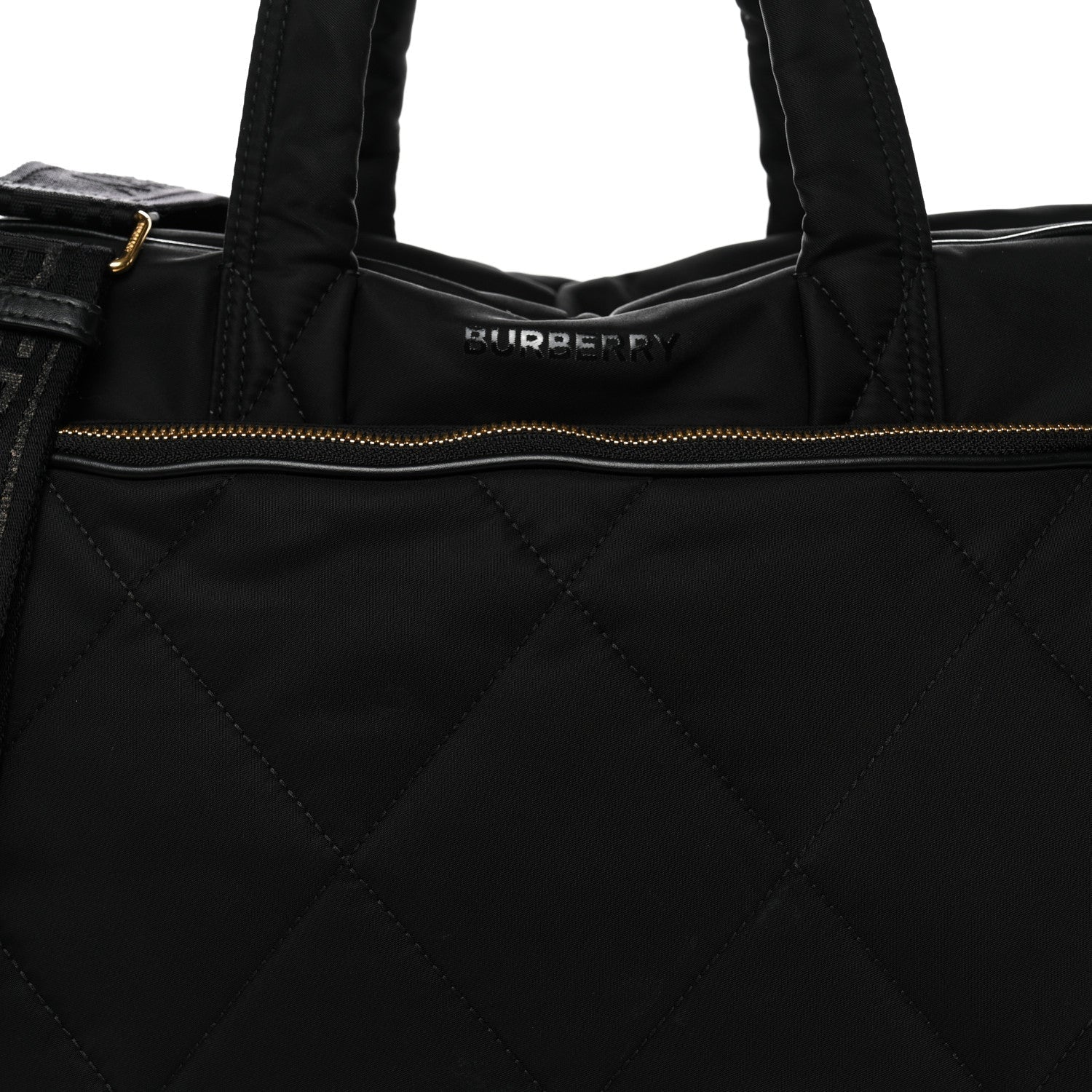 Nylon Quilted Diaper Tote Bag Black