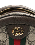 GG Supreme Monogram Web Mini Ophidia Round Shoulder Bag Brown