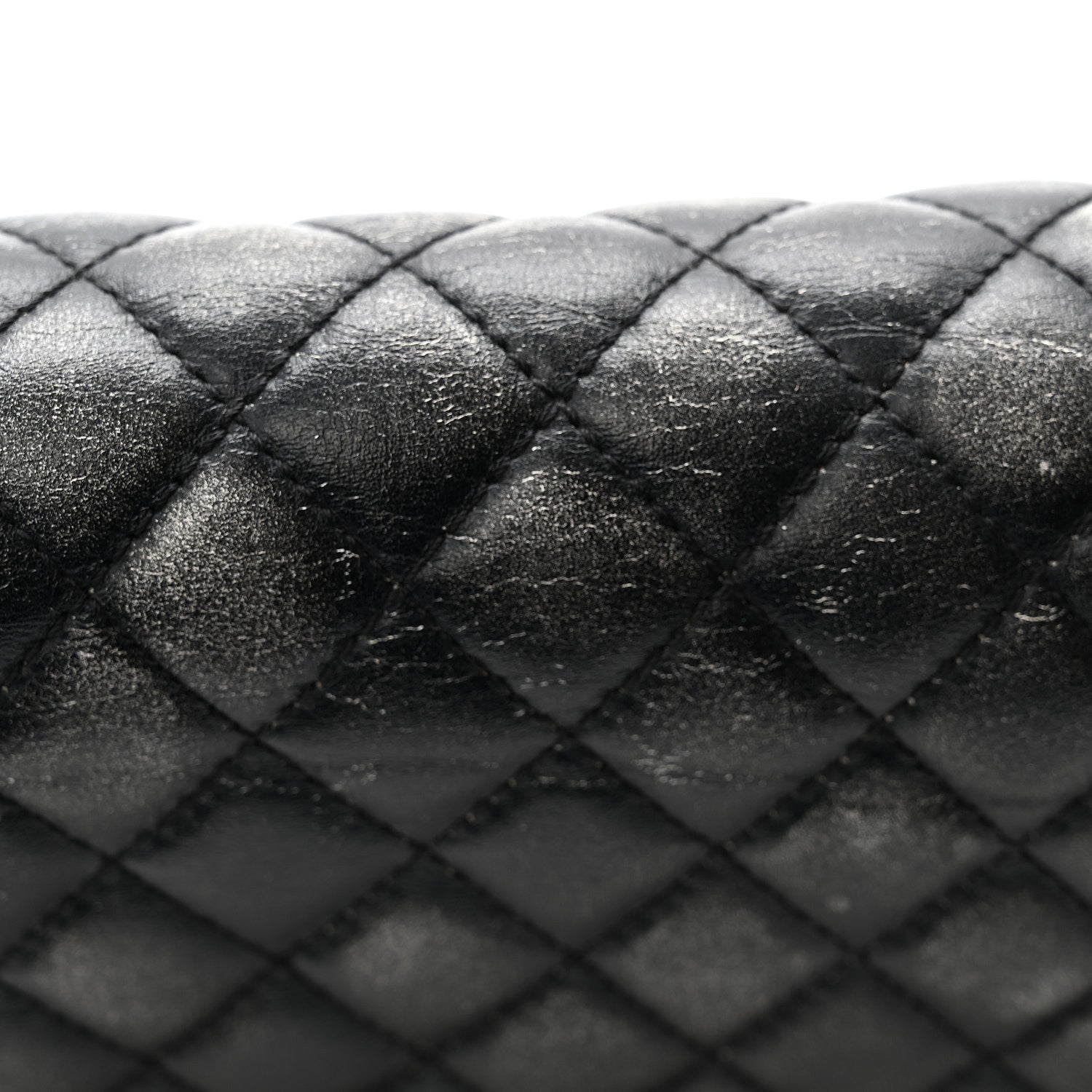 Faded Calfskin Quilted Small Studded Boy Flap Grey