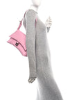 Semi Shiny Smooth Calfskin Small Downtown Shoulder Bag Candy Pink