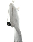 Calfskin Matelasse Super Mini GG Marmont Shoulder Bag Black